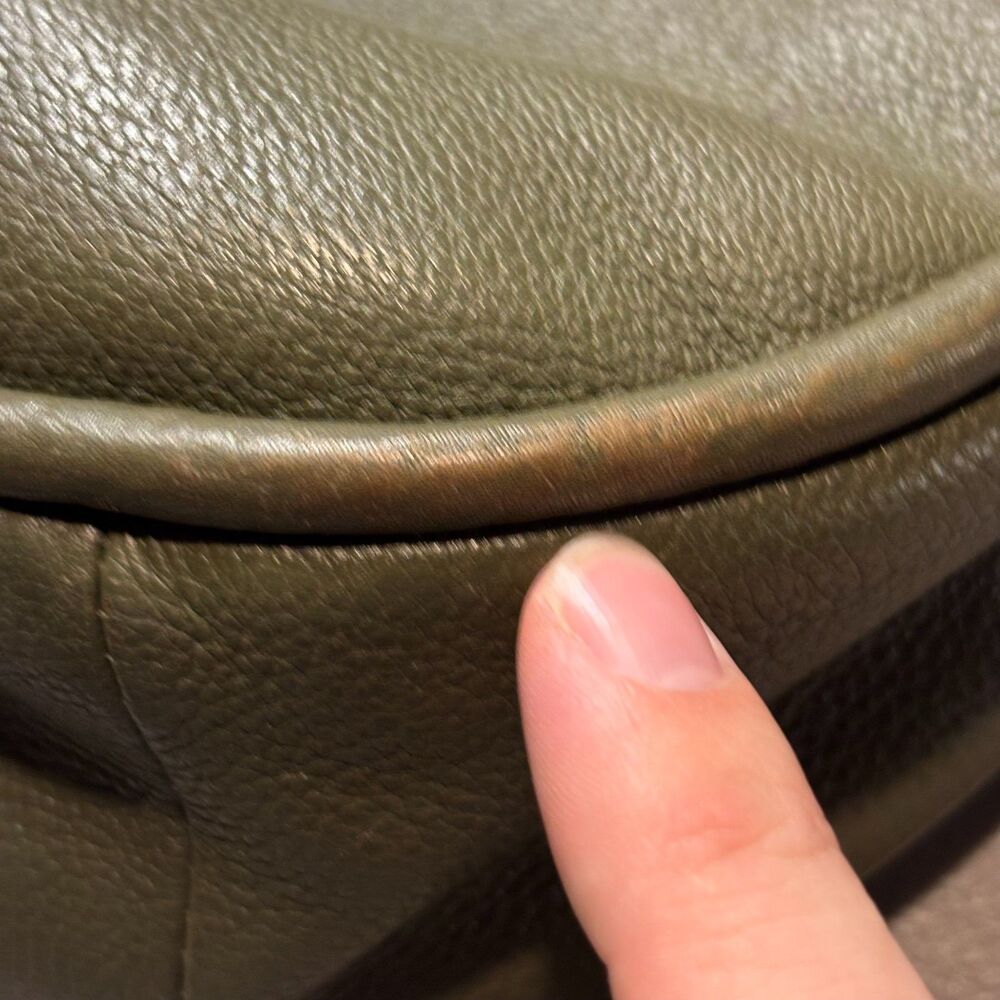Fossil Olive Green Pebbled Leather & Suede Saddle Bag - Picture 7 of 16